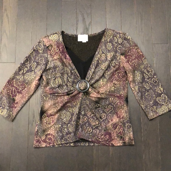 Tradition 3/4 Sleeves V-Neck Top - Picture 1 of 7